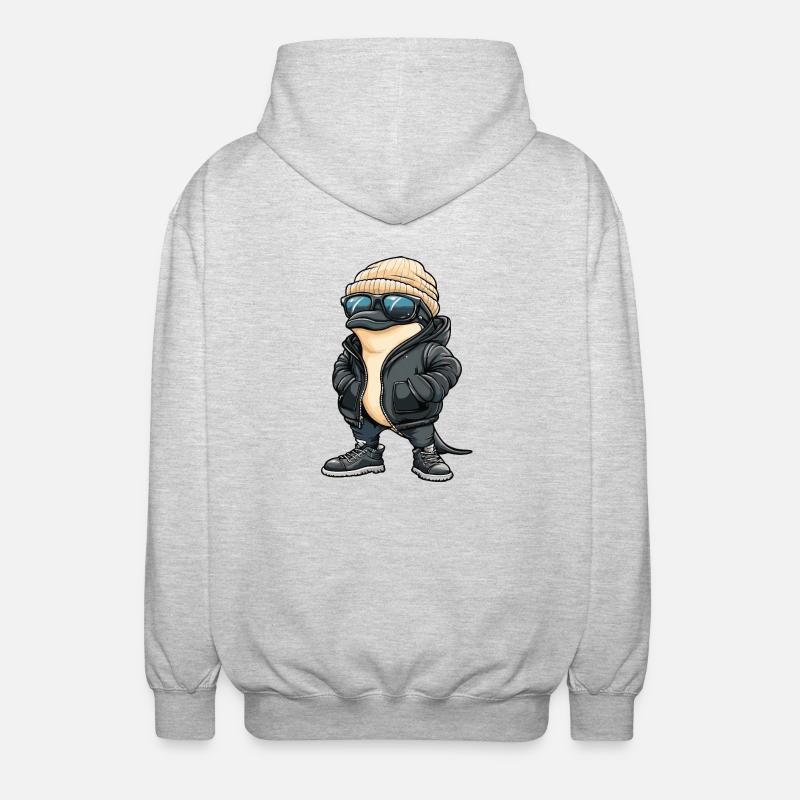 Dolphin Cool Comic - Unisex Hooded Jacket - light heather grey