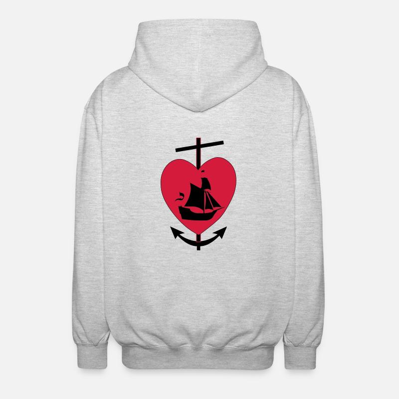 glauben hoffnung lieb - Unisex Kapuzenjacke - Hellgrau meliert