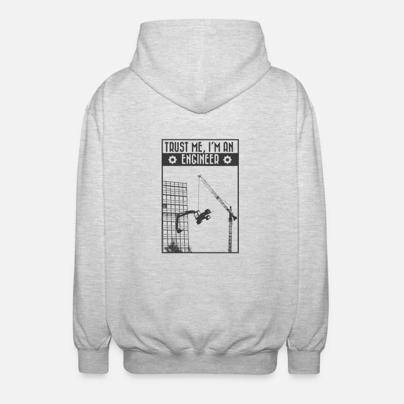 Trust me, I'm an engineer - Unisex Kapuzenjacke - Hellgrau meliert