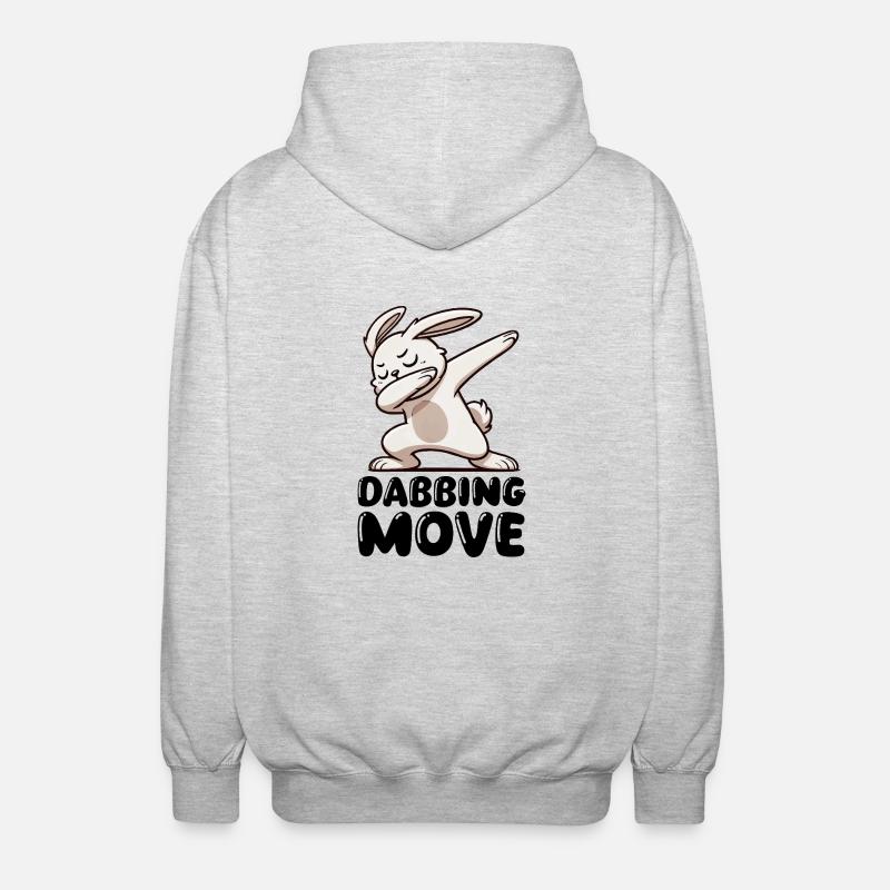 Rabbit Rabbit Dabbing - Unisex Hooded Jacket - light heather grey