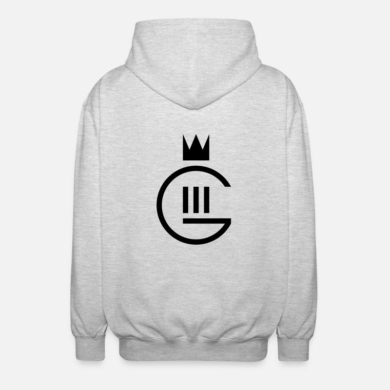 Monogramm Gustaf III. - Unisex Kapuzenjacke - Hellgrau meliert