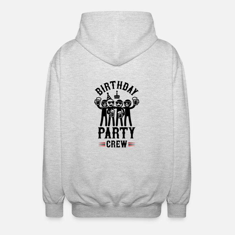 Fête d’anniversaire Crew drôle - Veste à capuche unisexe - gris clair chiné
