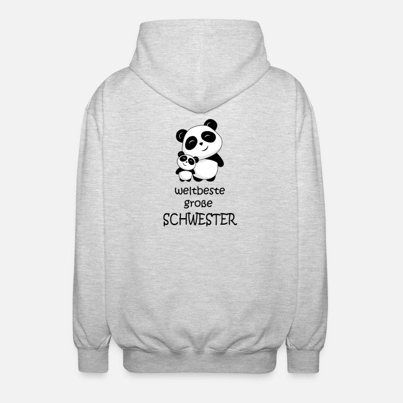 weltbeste große Schwester - Unisex Kapuzenjacke - Hellgrau meliert