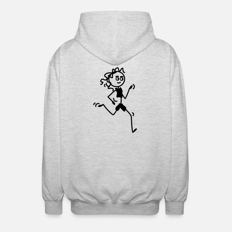 Läuferin Mädchen oder Frau - Unisex Kapuzenjacke - Hellgrau meliert