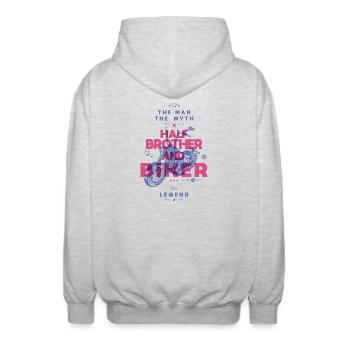 Mythisches Rad der Legende - Unisex Kapuzenjacke - Hellgrau meliert - Hinten - AI Model Male 185 light (185cm)