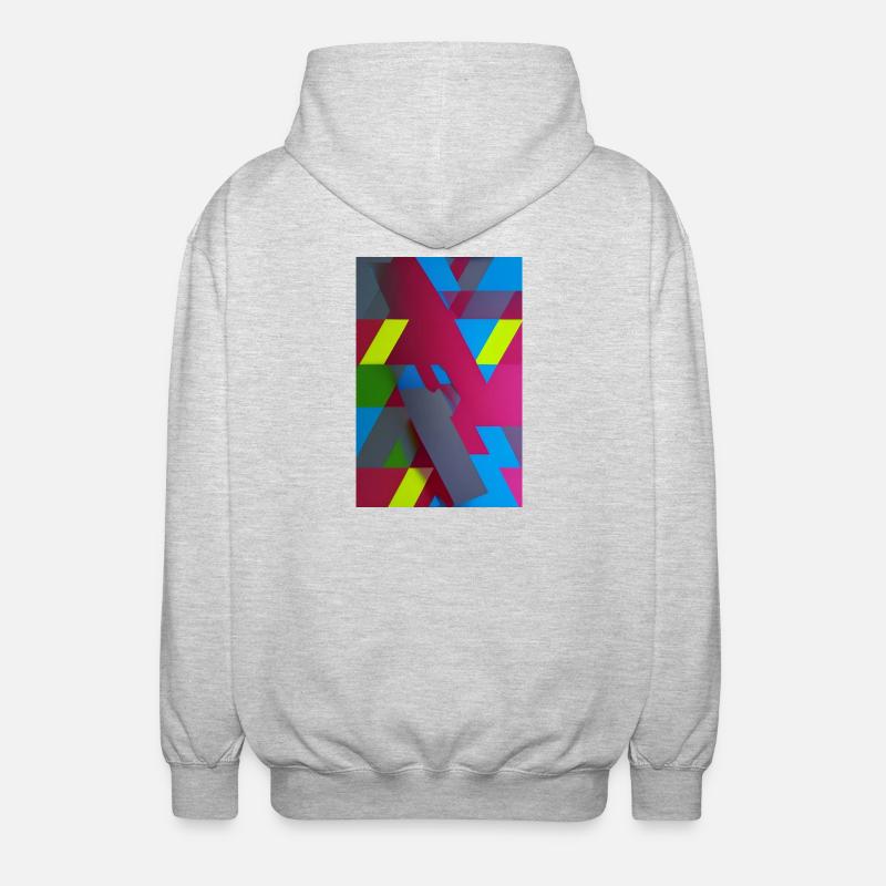 Composition du triangle géométrique néon - Veste à capuche unisexe - gris clair chiné