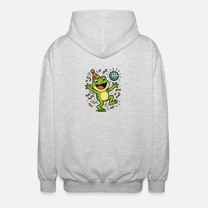 Party-Frosch - Unisex Kapuzenjacke - Hellgrau meliert