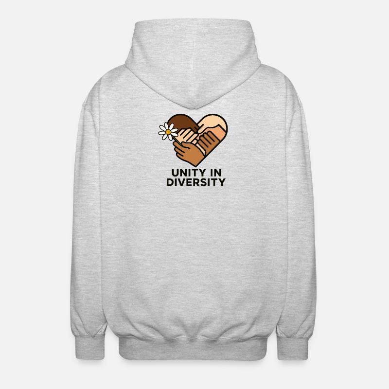 Unity in Diversity - Unisex Kapuzenjacke - Hellgrau meliert