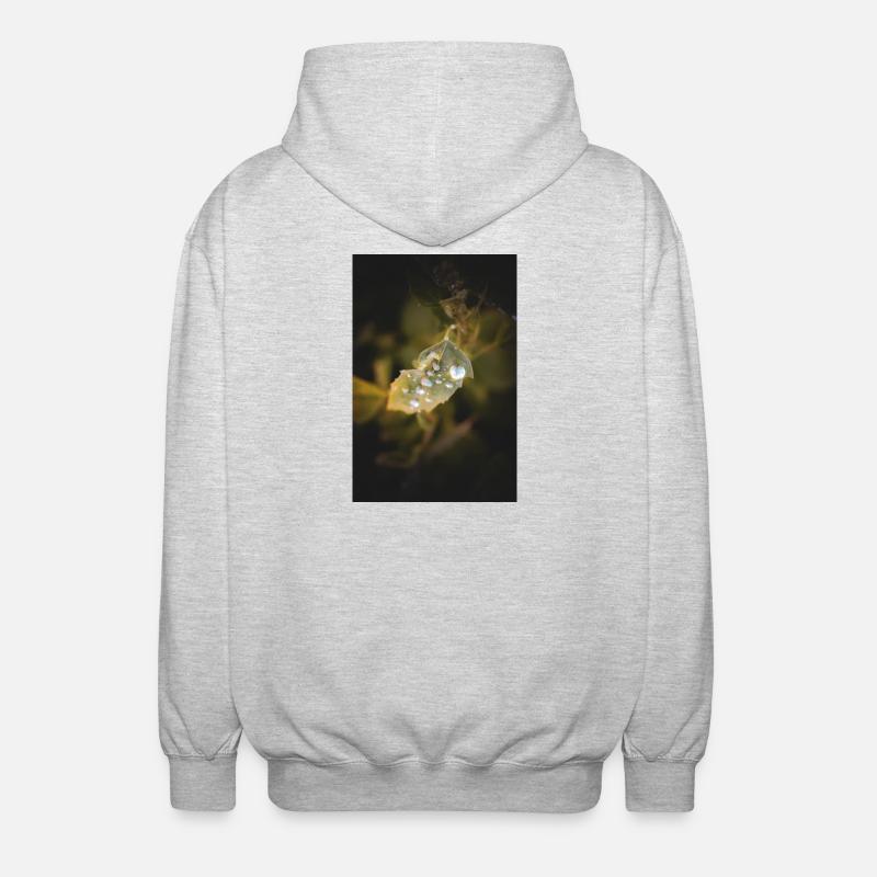 Blatt-Wassertropfen - Unisex Kapuzenjacke - Hellgrau meliert