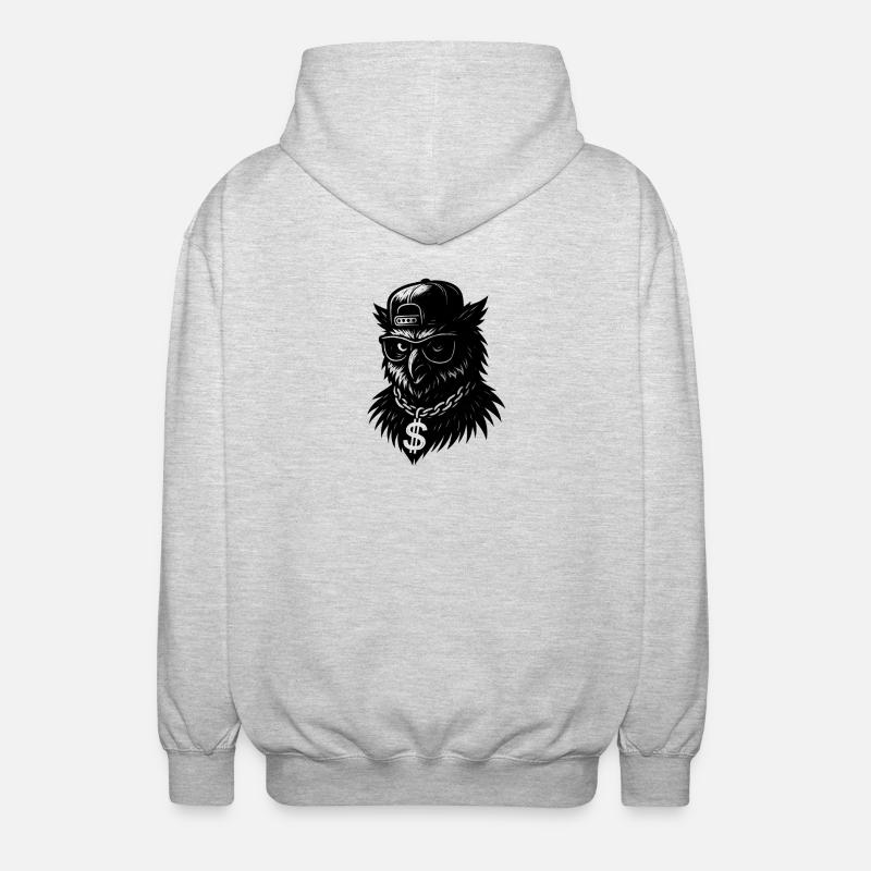 Rap-Eule - Unisex Kapuzenjacke - Hellgrau meliert
