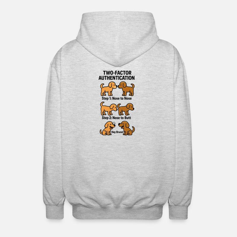 Chiens d’authentification à deux facteurs - Veste à capuche unisexe - gris clair chiné