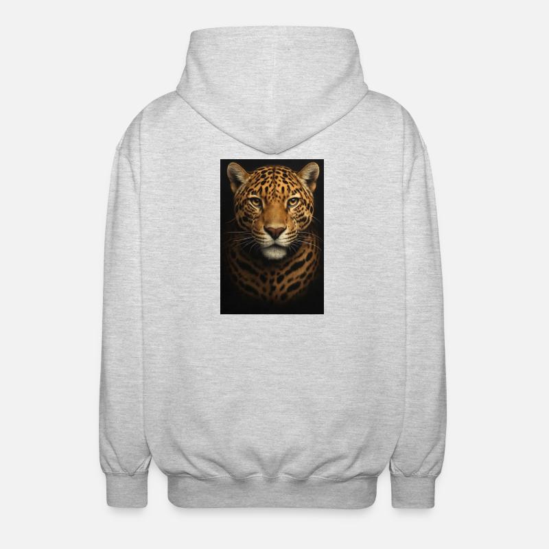 Datenanalyse-Illustration mit Leopard - Unisex Kapuzenjacke - Hellgrau meliert