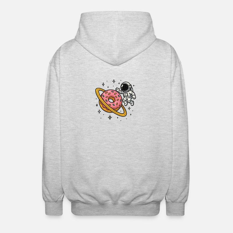 Astronaute de l’espace avec Donut Planet - Veste à capuche unisexe - gris clair chiné