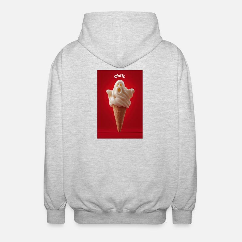 Chill Ghost Eiswaffel - Unisex Kapuzenjacke - Hellgrau meliert