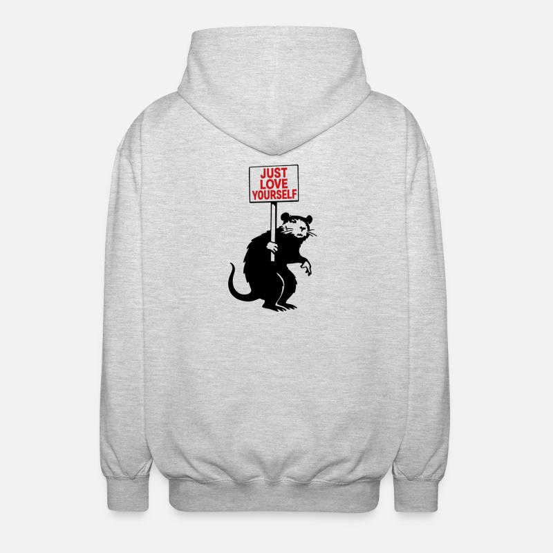 Aimez-vous simplement Signe d’amour de soi - Veste à capuche unisexe - gris clair chiné