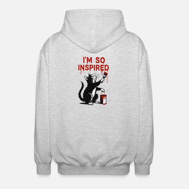 Conception inspirée de l’art du chat - Veste à capuche unisexe - gris clair chiné