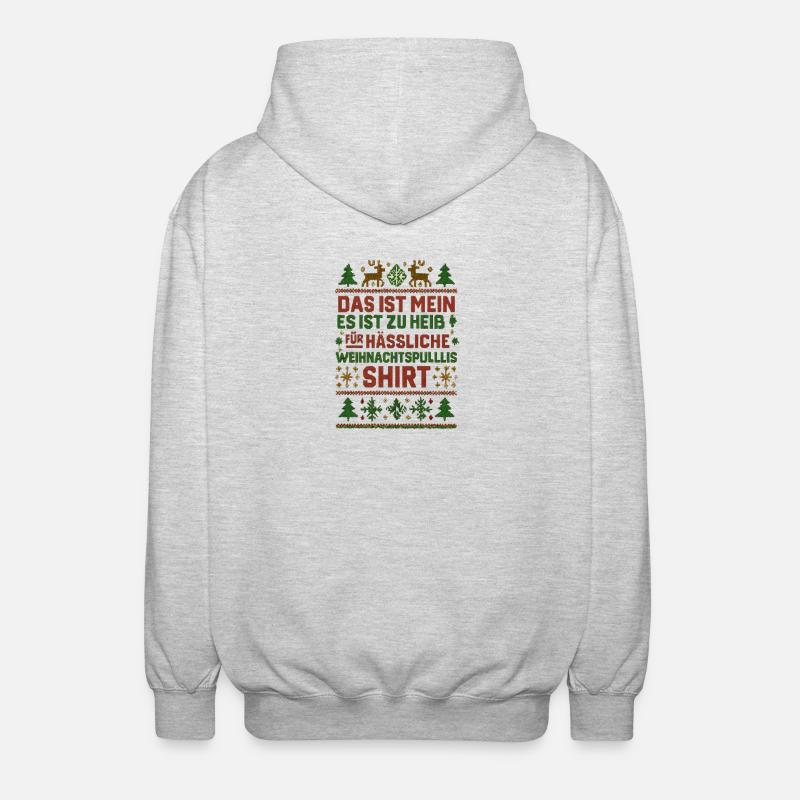 Chemise pull de Noël moche - Veste à capuche unisexe - gris clair chiné