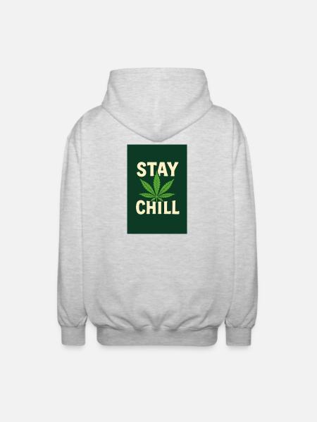 Stay Chill Cannabis Leaf - Unisex Hooded Jacket - light heather grey
