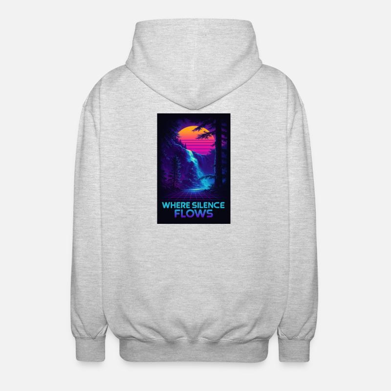 Where Silence Flows Neon Gorge - Unisex Kapuzenjacke - Hellgrau meliert