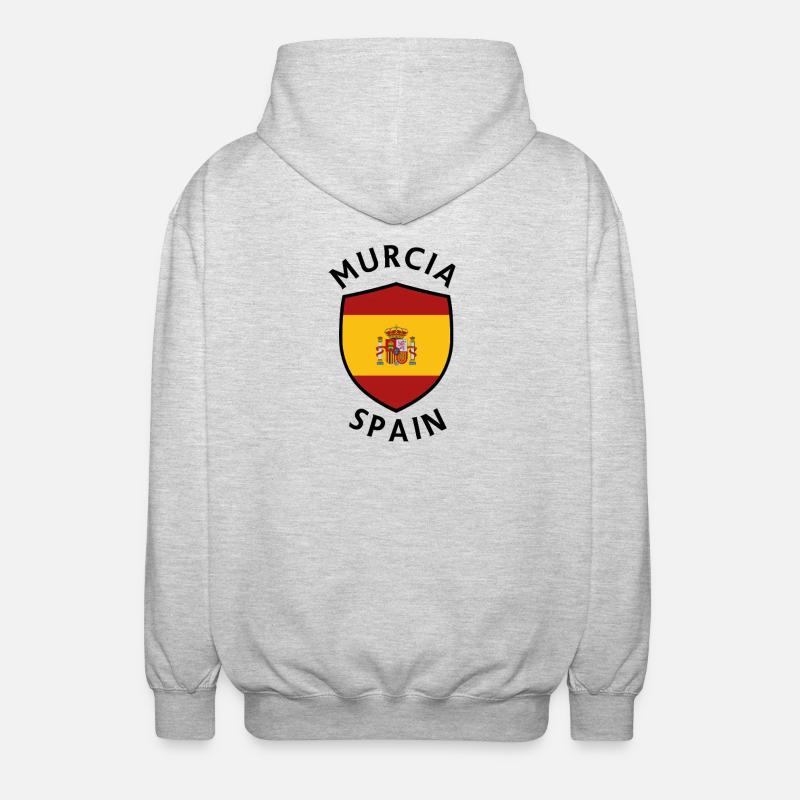 Bouclier de Murcie sous drapeau espagnol - Veste à capuche unisexe - gris clair chiné