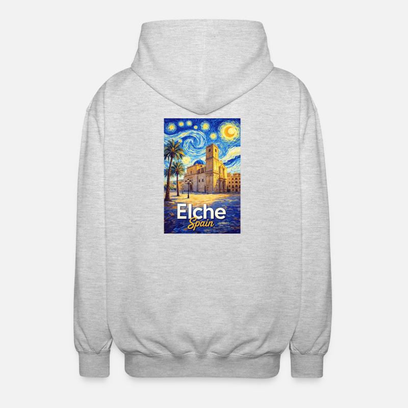 Elche Espanja - Unisex-hupparitakki - meleerattu vaaleanharmaa