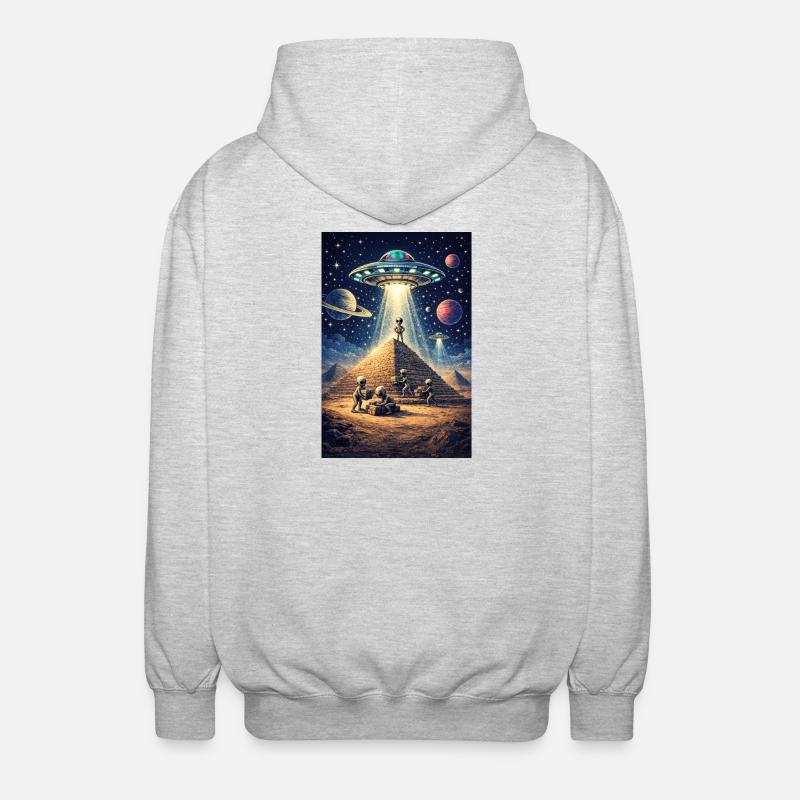 OVNI de la pyramide extraterrestre - Veste à capuche unisexe - gris clair chiné