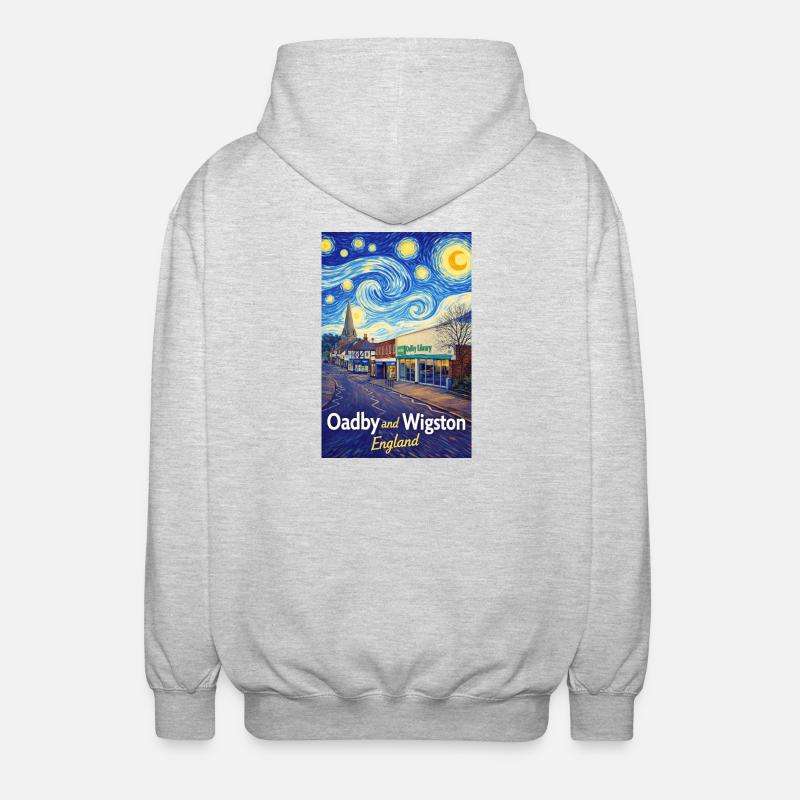 Oadby Wigston England Sternenstraßen - Unisex Kapuzenjacke - Hellgrau meliert