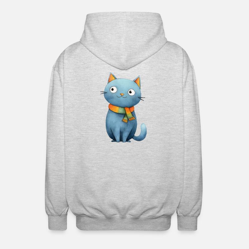 Petit chat style conte magique - Veste à capuche unisexe - gris clair chiné