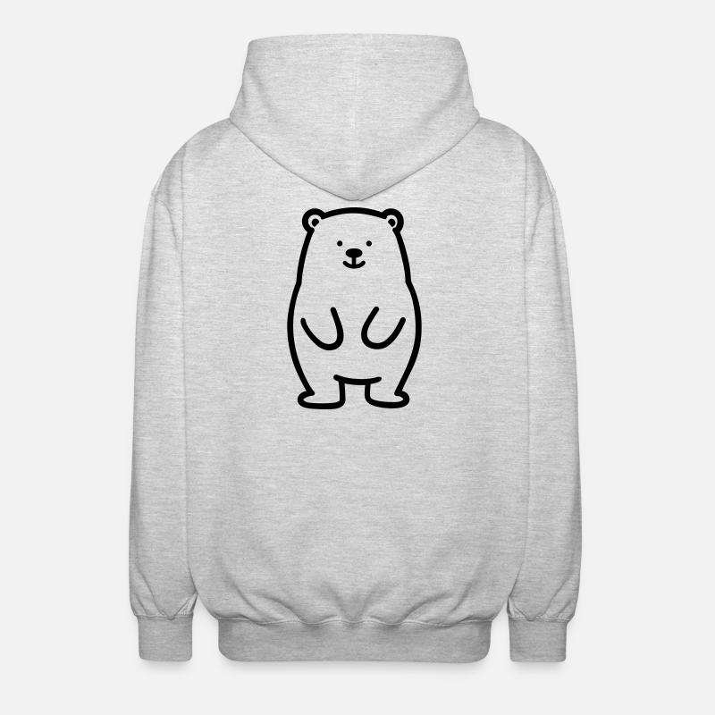bear cub - Unisex Hooded Jacket - light heather grey
