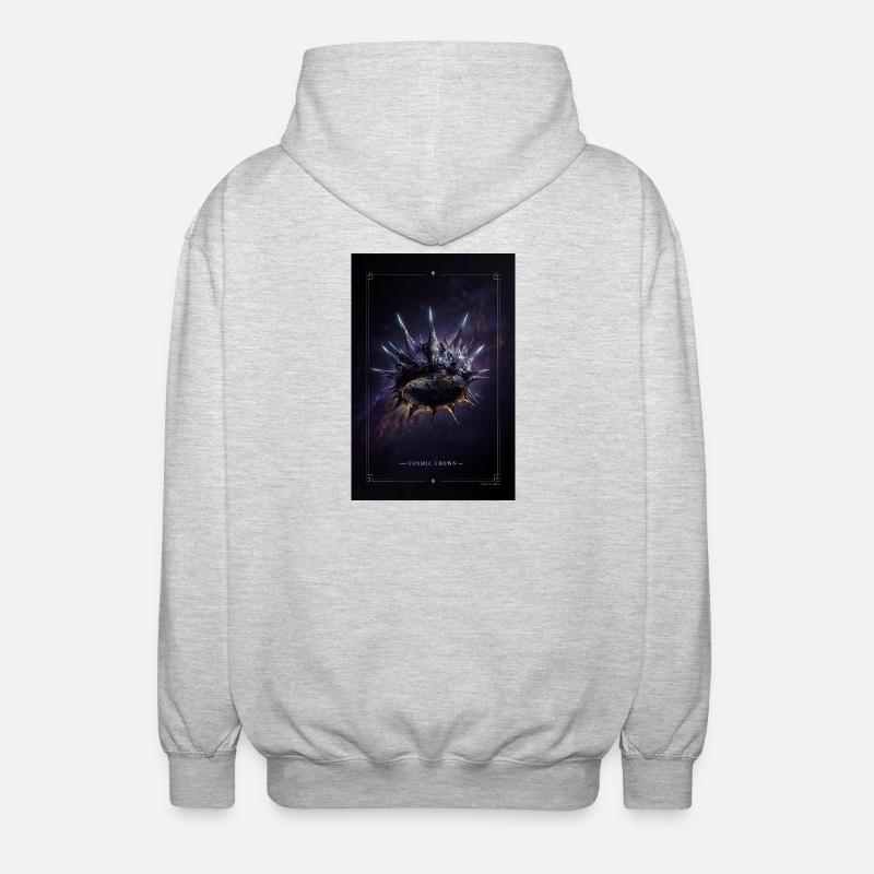 Cosmic Crown Nebula Ring - Unisex Hooded Jacket - light heather grey