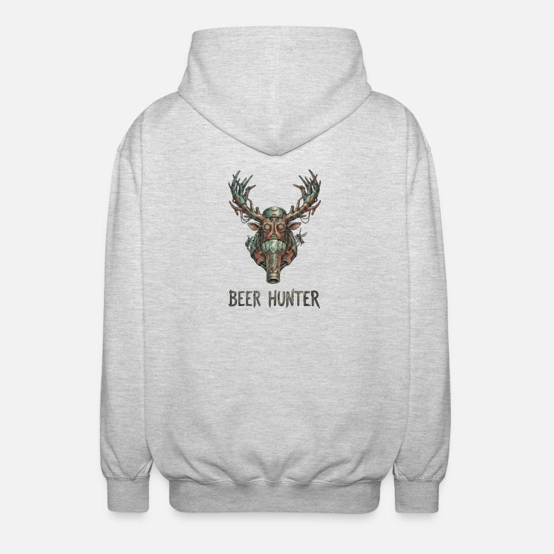 Steampunk-Bierjäger - Unisex Kapuzenjacke - Hellgrau meliert