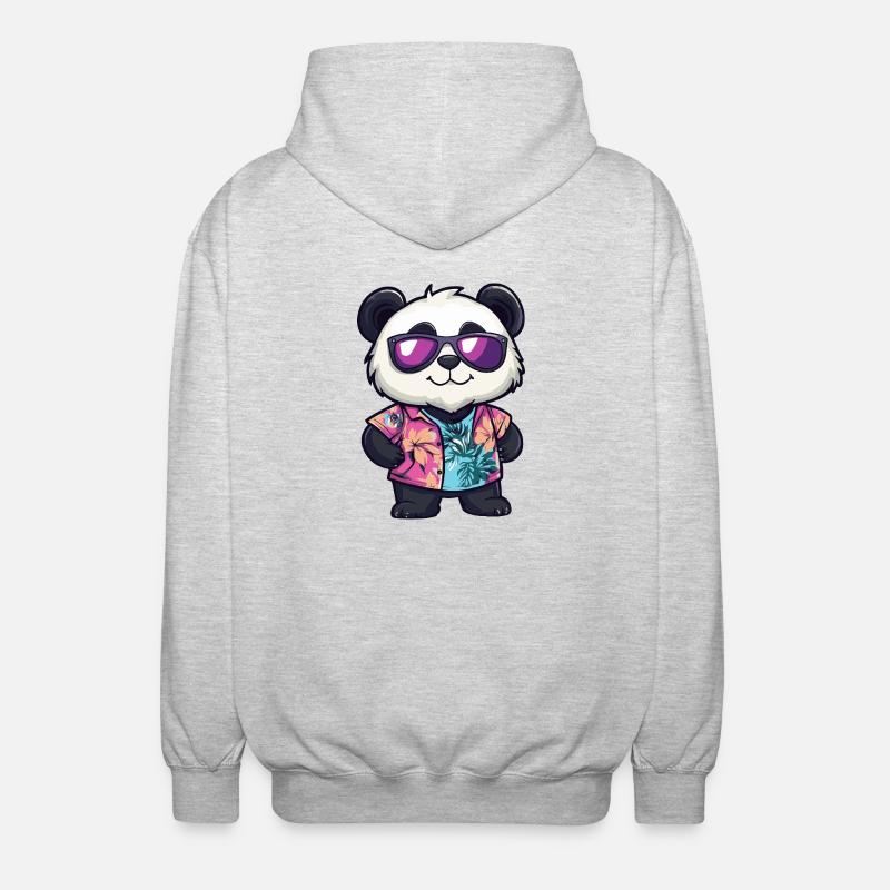 Panda Comic Vacances - Veste à capuche unisexe - gris clair chiné