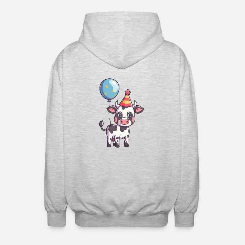 Vache Anniversaire Bébé - Veste à capuche unisexe - gris clair chiné