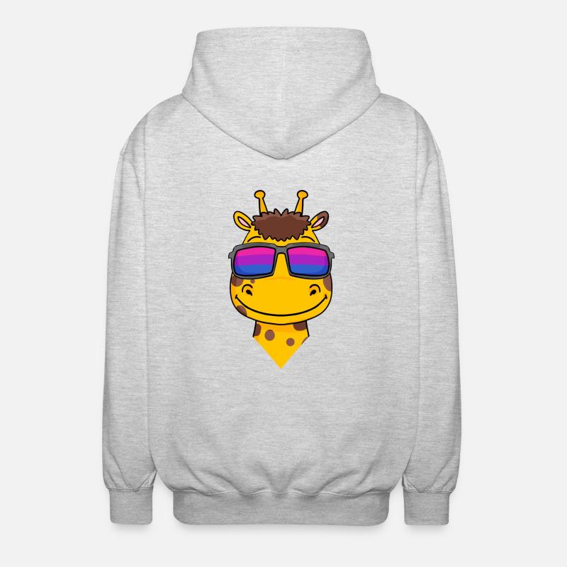 Cadeau de girafe bisexuelle - Veste à capuche unisexe - gris clair chiné