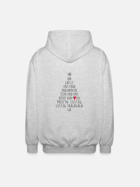 froh und munter - Unisex Kapuzenjacke - Hellgrau meliert