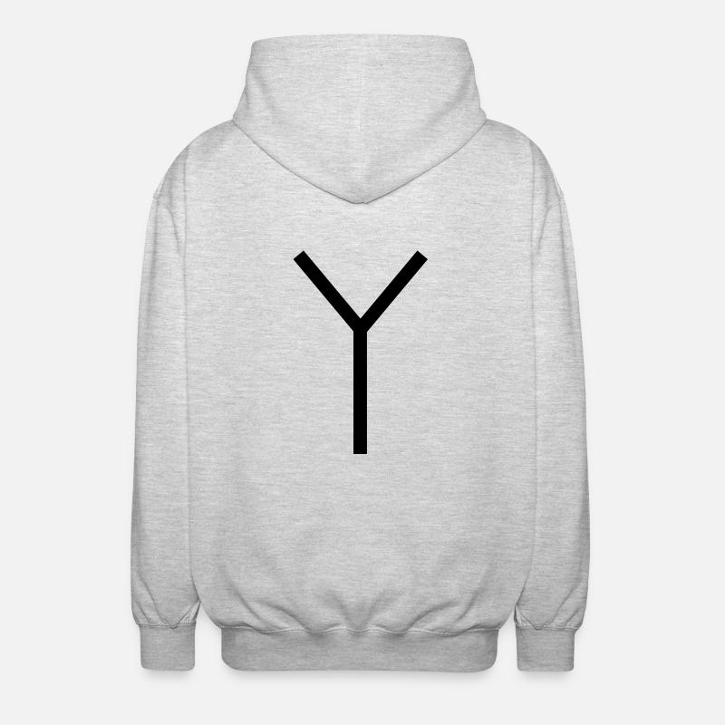 Nouveau Homéopathie - guérison caractères Ypsilon - Veste à capuche unisexe - gris clair chiné