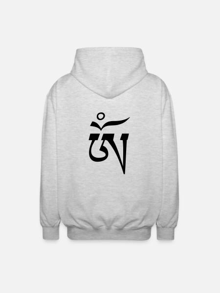 Aum OM Tibetan - Unisex Hooded Jacket - light heather grey