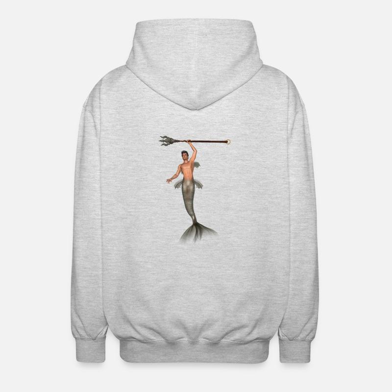 Poseidon - Unisex Kapuzenjacke - Hellgrau meliert