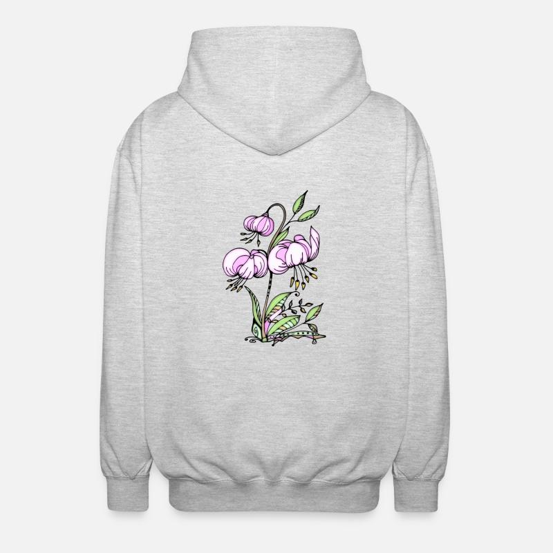 Blumen - Unisex Kapuzenjacke - Hellgrau meliert