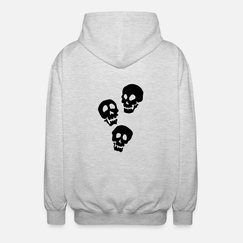 3 schädel - Unisex Kapuzenjacke - Hellgrau meliert