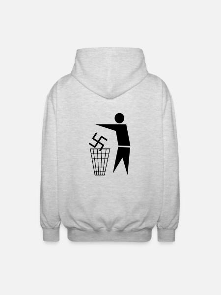 Racism sucks - Unisex Hooded Jacket - light heather grey