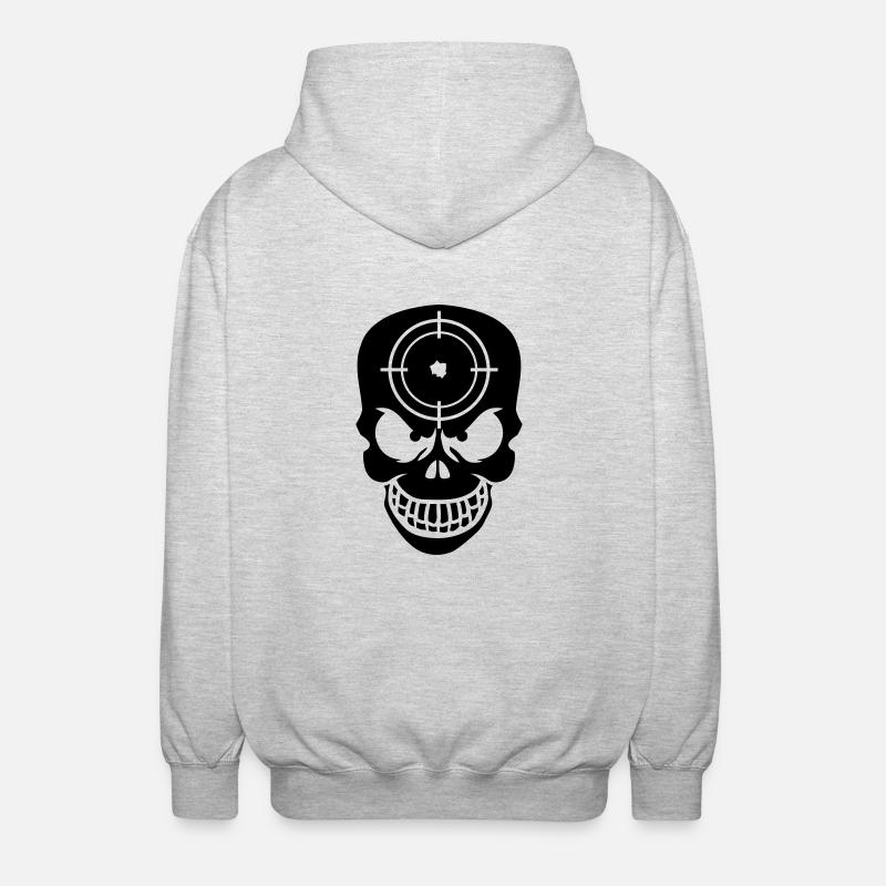 Evil Skull With Target - Unisex Kapuzenjacke - Hellgrau meliert