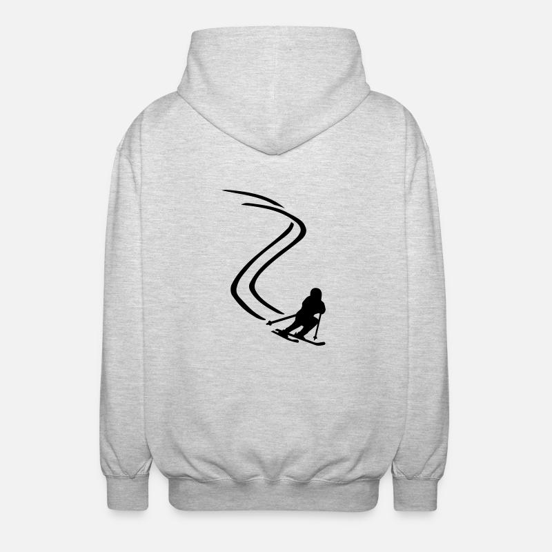 Ski - Unisex Kapuzenjacke - Hellgrau meliert