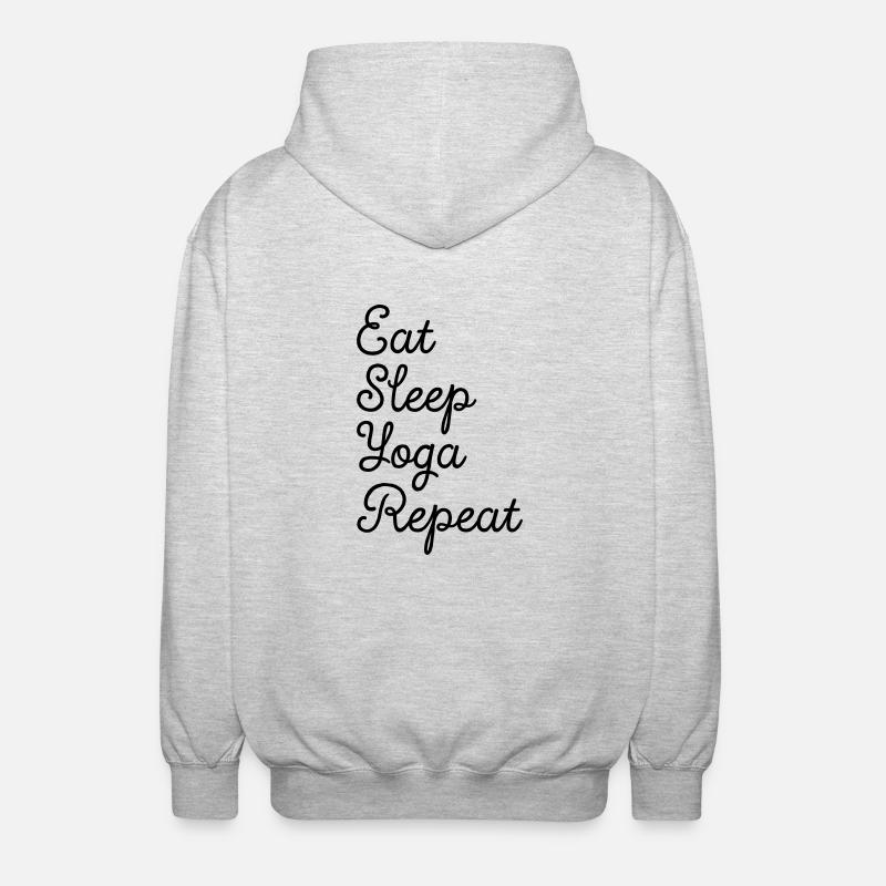 Eat, Sleep, Yoga, Repeat - Veste à capuche unisexe - gris clair chiné