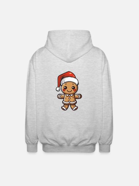 lebkuchenmann - Unisex Kapuzenjacke - Hellgrau meliert