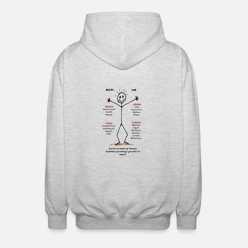 Das ist Uwe Technikenthusiast - Unisex Kapuzenjacke - Hellgrau meliert