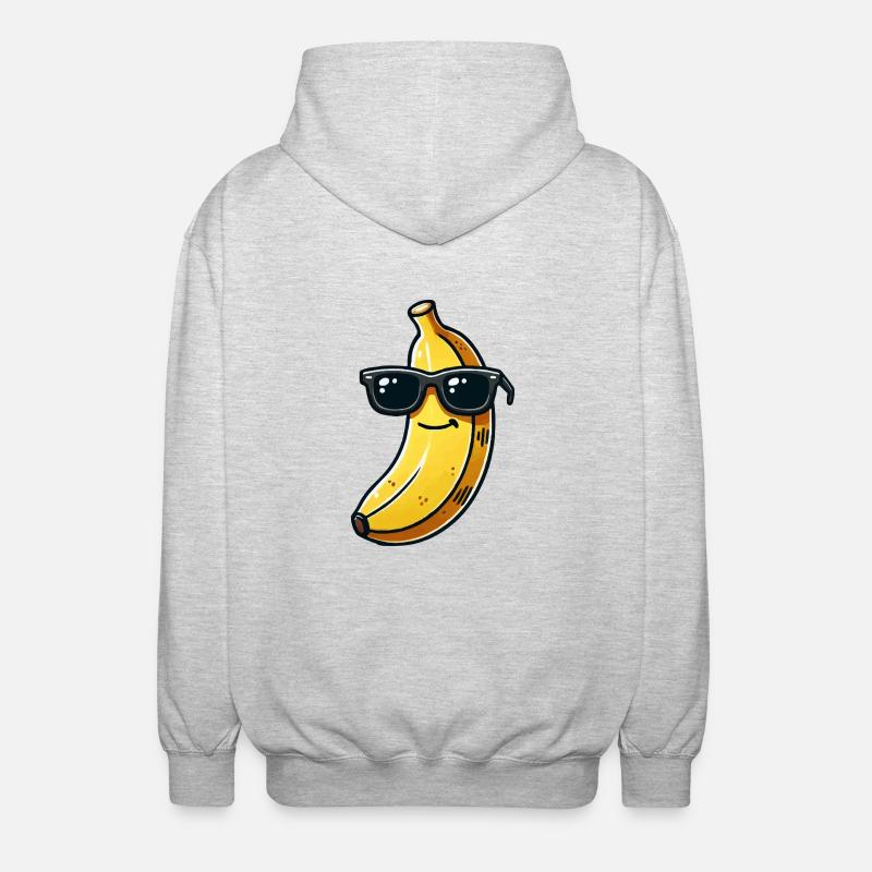 banane sonnenbrille comic - Unisex Kapuzenjacke - Hellgrau meliert