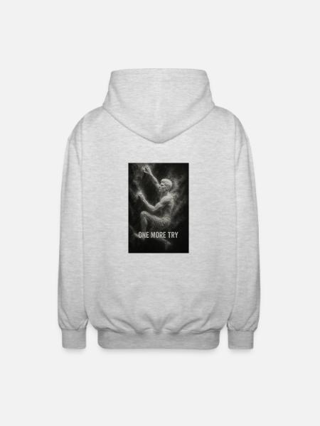 One more try. - Unisex Kapuzenjacke - Hellgrau meliert