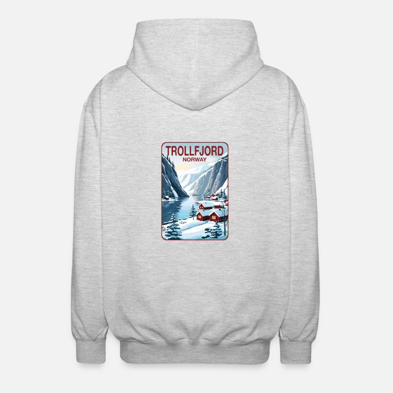 Trollfjord - Unisex Hooded Jacket - light heather grey