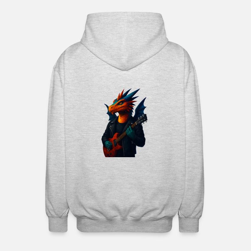 WPAP Style Animals - Guitariste Dragon - Veste à capuche unisexe - gris clair chiné